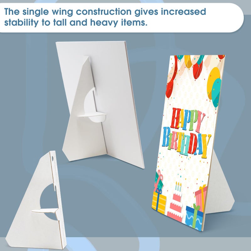 لينيكو Lineco، 50 عبوة من الورق المقوى مقاس 5 بوصات، حامل جناح فردي ذاتي اللصق، لافتات عرض، بطاقات، صور فوتوغرافية، كتيبات، ملصقات، مشاريع حرفية، أبيض - Image 3